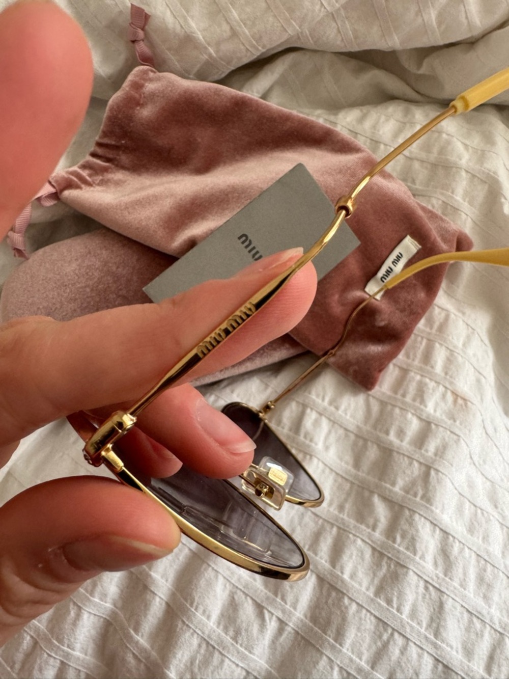 MIU MIU Cat Eye Gold Sunglasses “SCENIQUE” - Picture 4 of 8